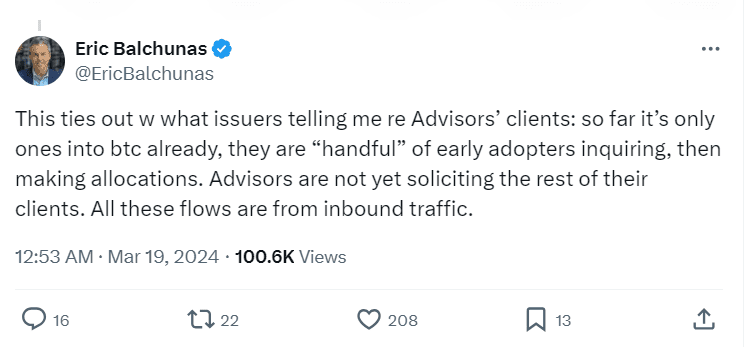 Eric Balchunas on Bitcoin ETF Early Adopters