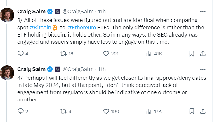 Salm's Take: SEC's Past Involvement Bodes Well for Ethereum ETFs