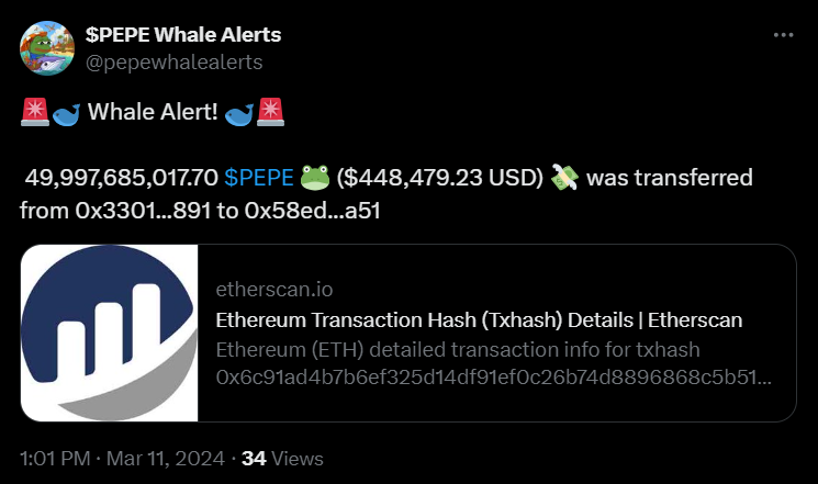 Pepecoin Whales, Pepecoin Whales Transfer Over 135B PEPE Tokens To Exchanges — Major Crash Ahead?