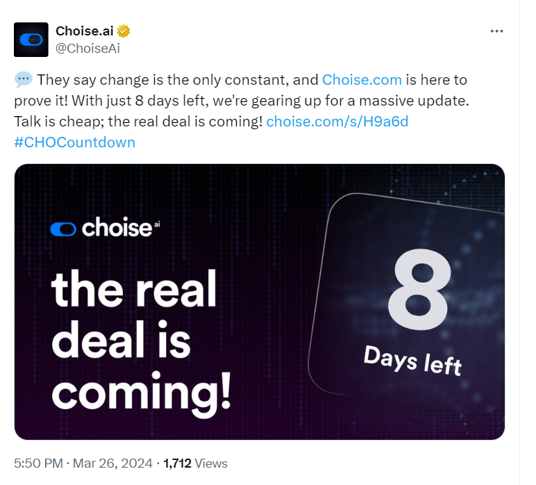 Choise.com 8-Day Update Tease