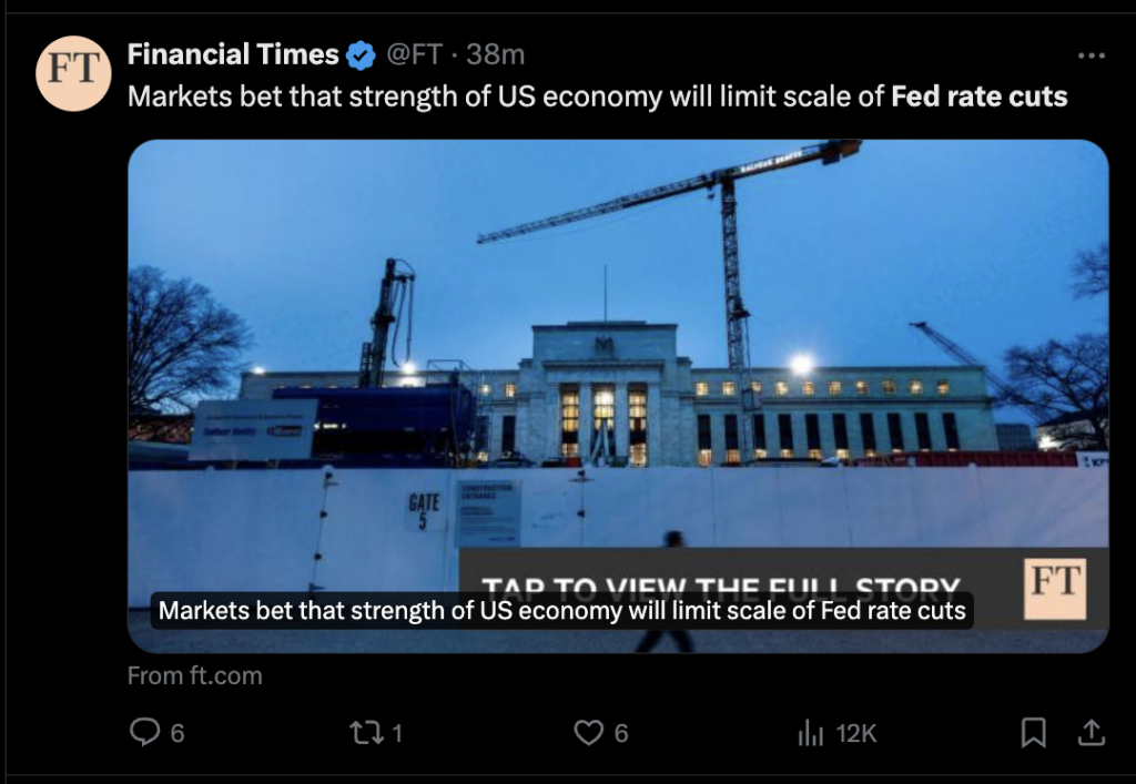 FT's tweet about Fed rate cuts