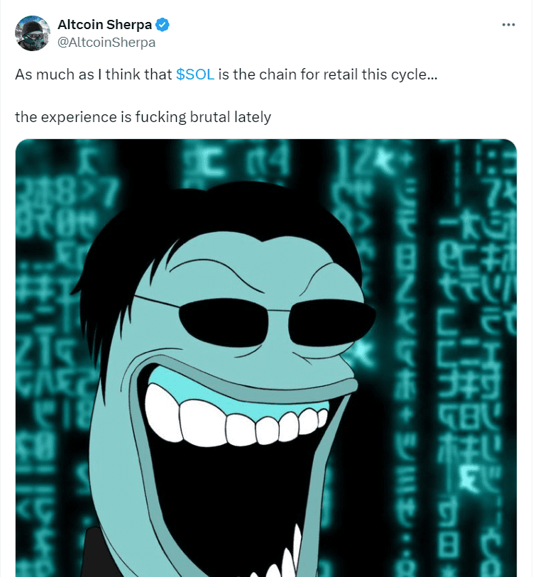 Blockchain Blues: Altcoin Sherpa’s Harsh Take on Solana's Struggles