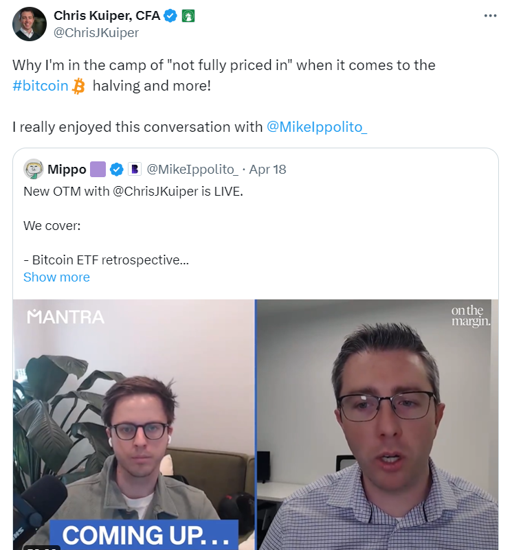 Bitcoin Halving Debate: Kuiper & Ippolito on Twitter