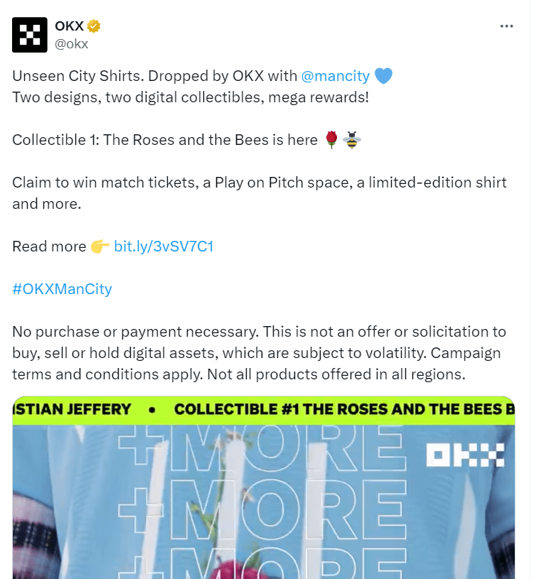 City Stars Edition: The Roses and the Bees Jerseys by OKX and Manchester City