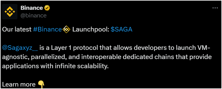 Saga Protocol, Saga Protocol Has Impressive Debut, Meets Profit Booking Bears