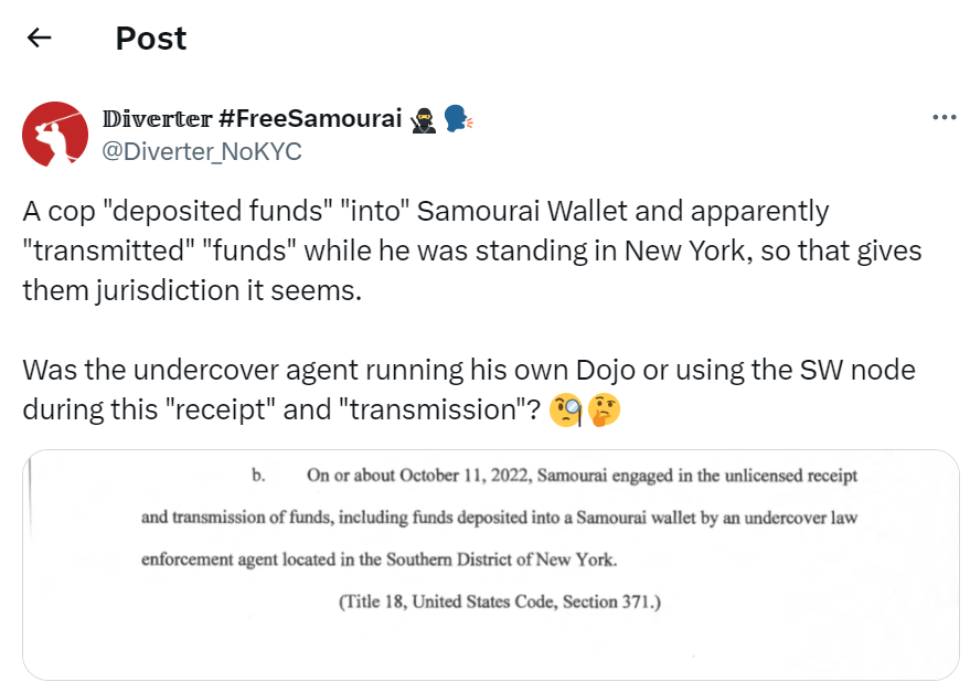 Samourai Wallet, Samourai Wallet Boss Released on $1M Bond After Pleading Not Guilty