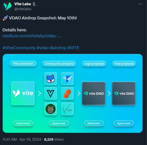 Learn about the Vitelabs airdrop, set to distribute 2 million VDAO tokens in its ecosystem. Scheduled for a snapshot on May 10.