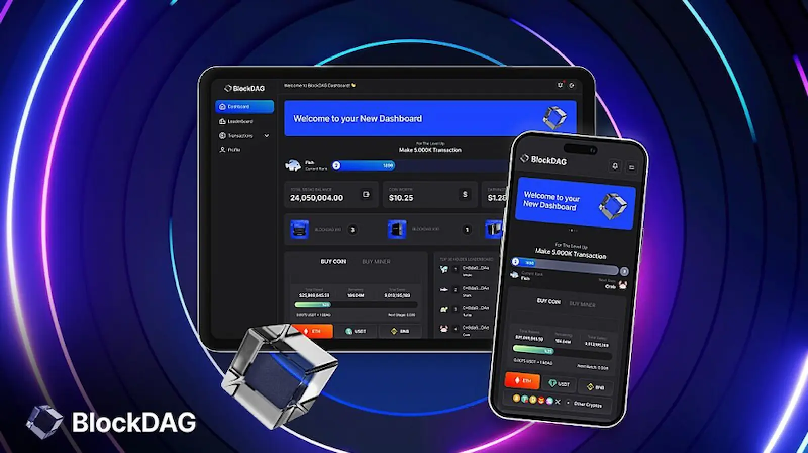 BlockDAG Debuts Advanced Dashboard As Presale Climbs to $28.3M; Optimistic Outlook for ADA & RNDR