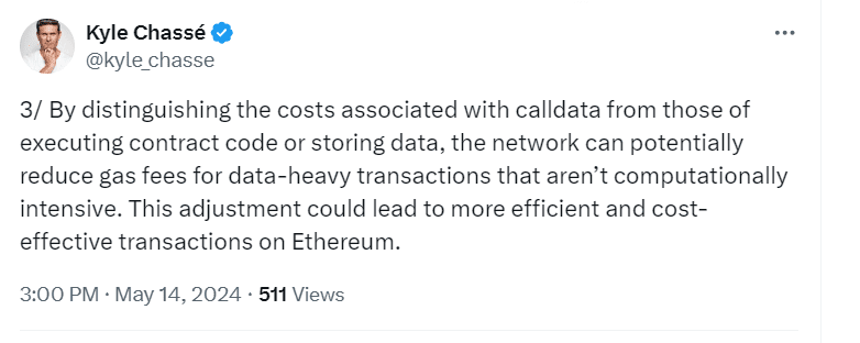 Kyle Chassé on Call Data Gas Fee Benefits"Source:
Kyle Chassé