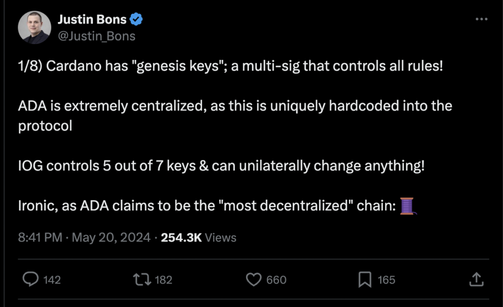 Cardano's Genesis Keys, Cardano (ADA) Lovers! You are Being Played