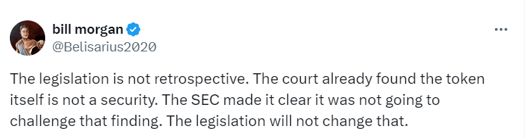 Bill Morgan Clarifies Legislation Impact on XRP - Source