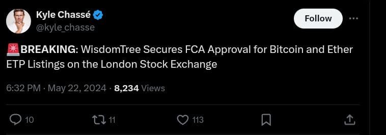 Bitcoin and Ethereum ETPs approved to list on LSE