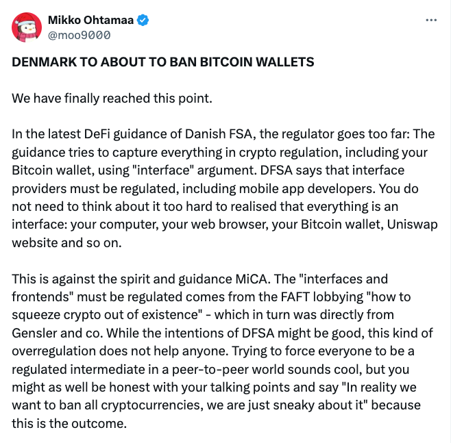 Controversial Claims on Bitcoin Wallet Ban" - Source: Mikko Ohtamaa 