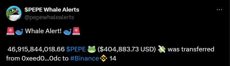 Pepe whales dumping token