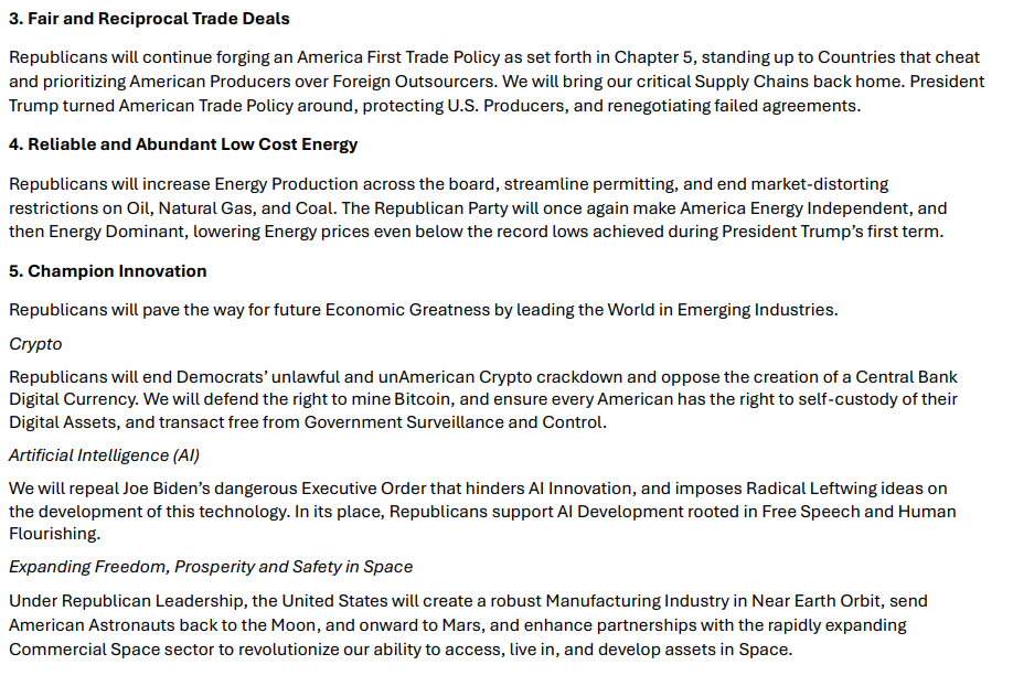Republican Policy Highlights 2024