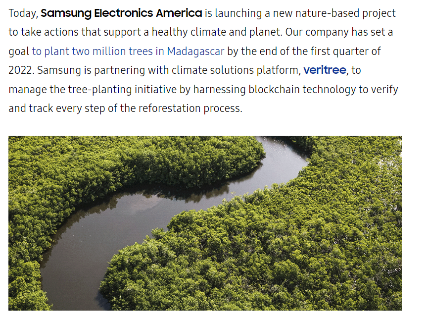 Samsung's Tree-Planting Initiative