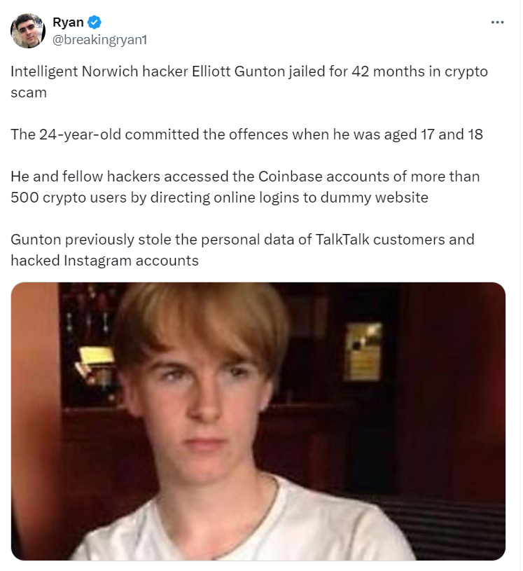 Elliott Gunton Jailed for Crypto Scam