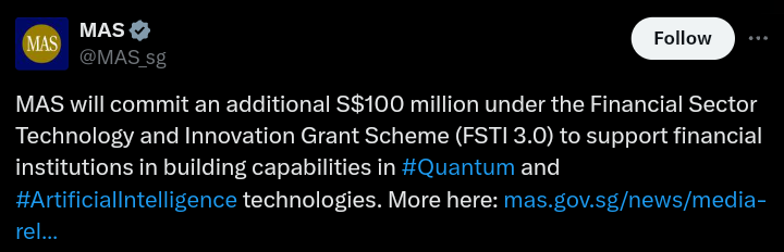 Crypto news: Singapore commits $74.3M for quantum and AI in finance