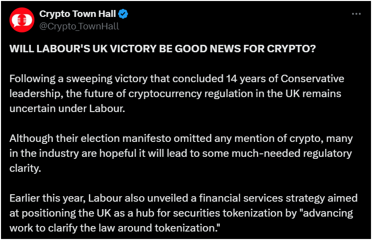 Labour’s Landslide Victory: Is Crypto Doomed in Post-Conservative Britain?