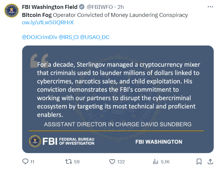 FBI on Sterlingov's Conviction"