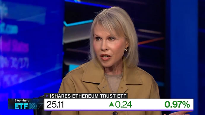 BlackRock's Samara Cohen speaking on alternative spot crypto ETFs on July 29. Source: Bloomberg  