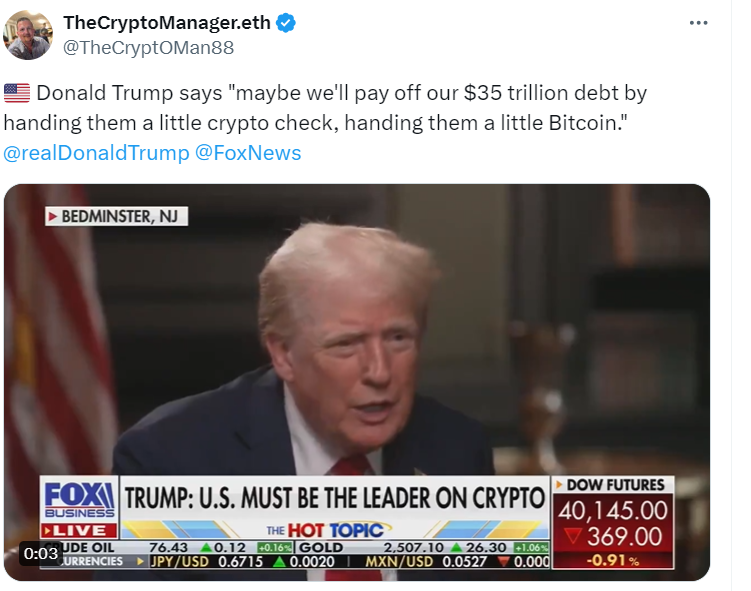 Trump's Crypto Check Proposal