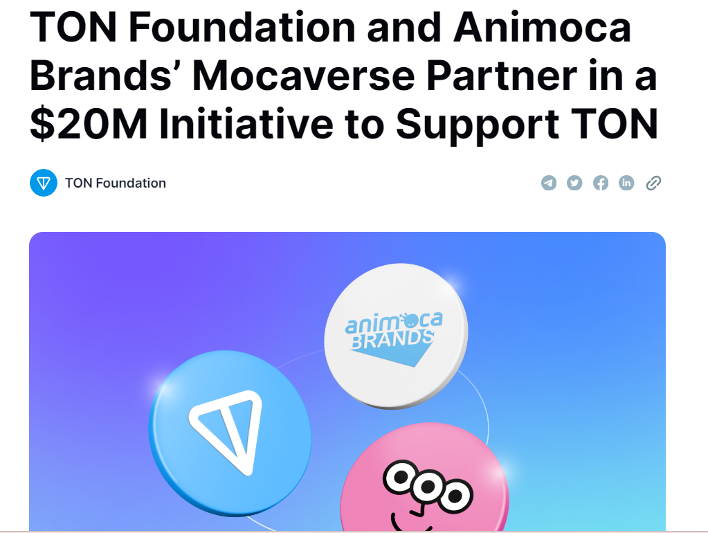 TON and Animoca Brands Partnership
Source: TON Foundation