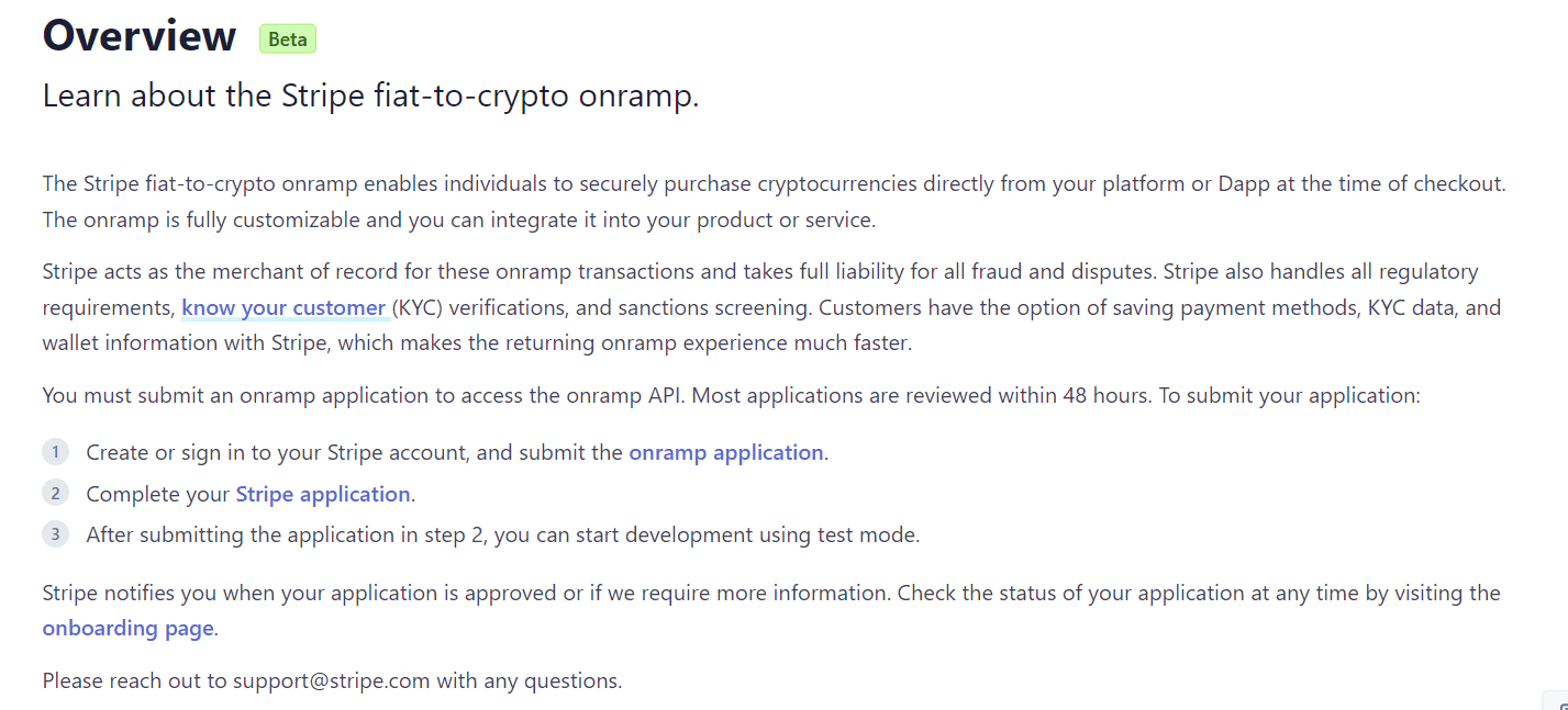 Stripe Fiat-to-Crypto Onramp Overview"
Source: Stripe