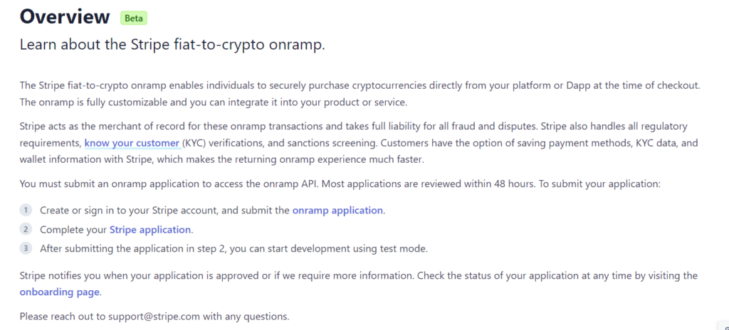 Stripe Fiat-to-Crypto Onramp Overview