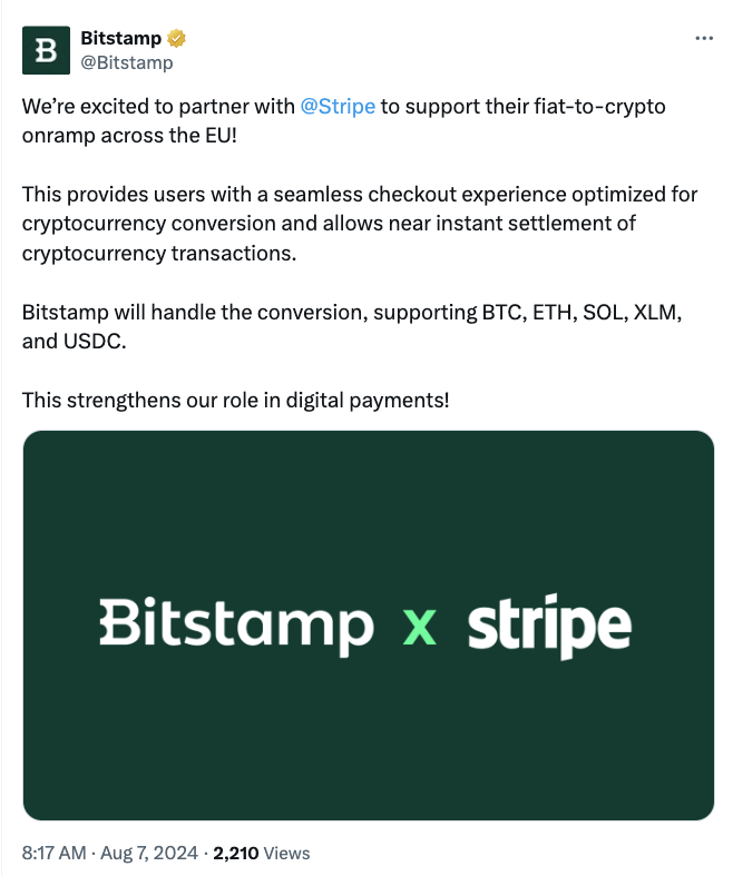 Bitstamp and Stripe Collaboration Announcement