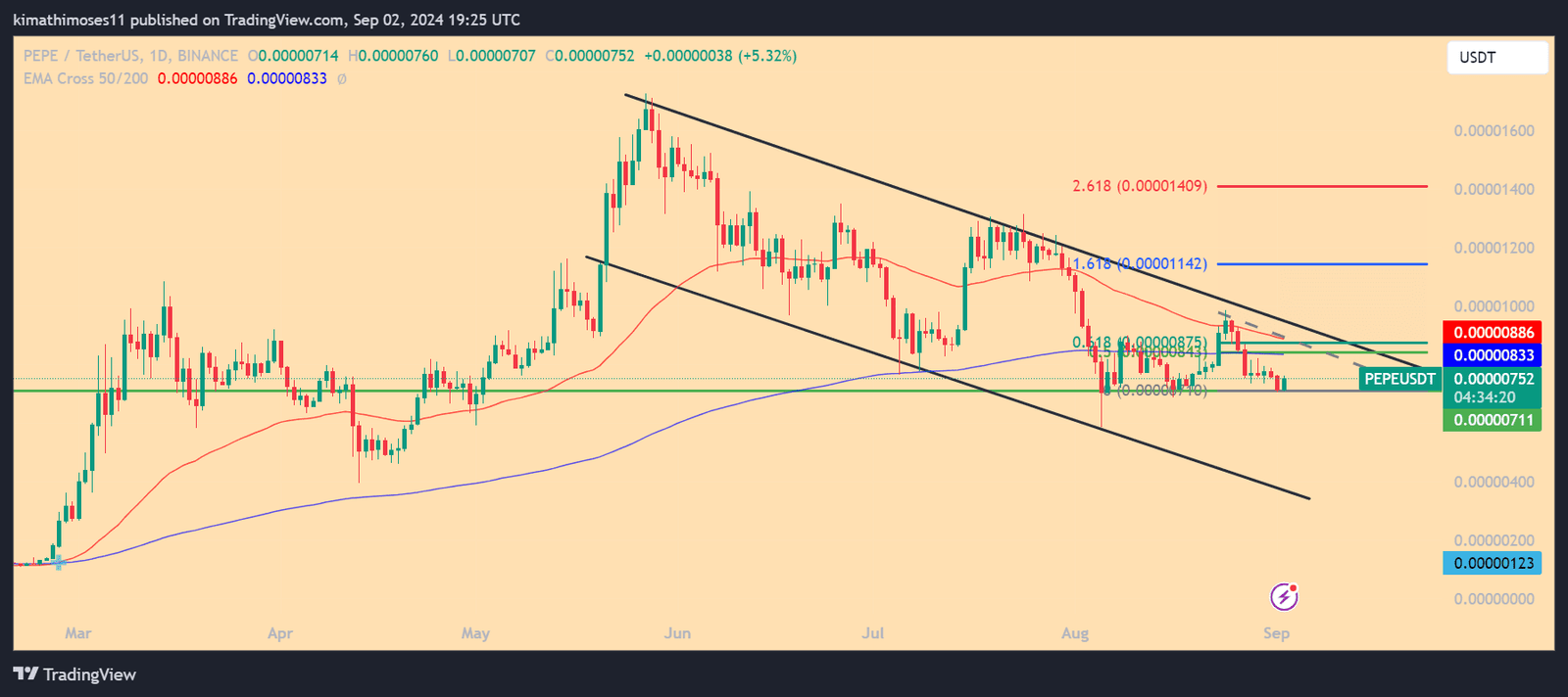 PEPE coin price chart