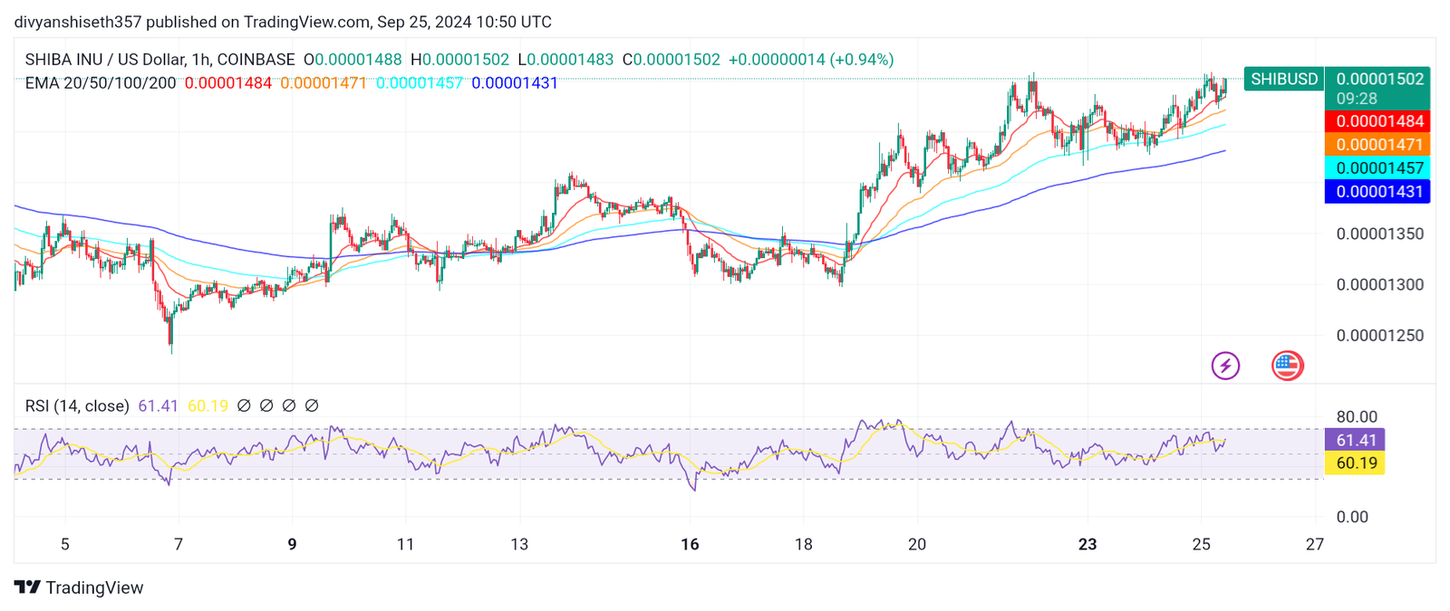 Shiba Inu Daily Price Chart. 