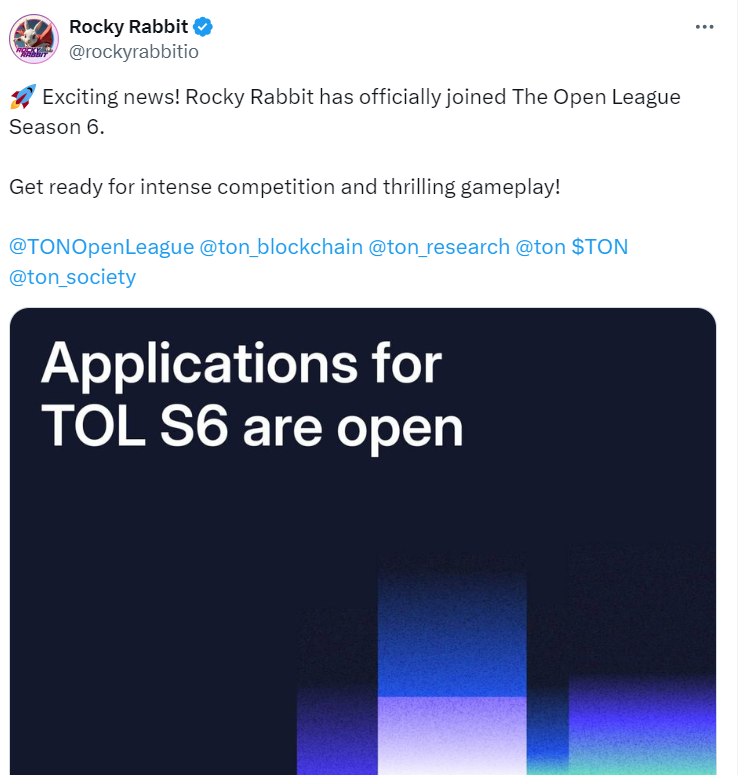 Rocky Rabbit Joins The Open League Season 6 - Source: Rocky Rabbit
