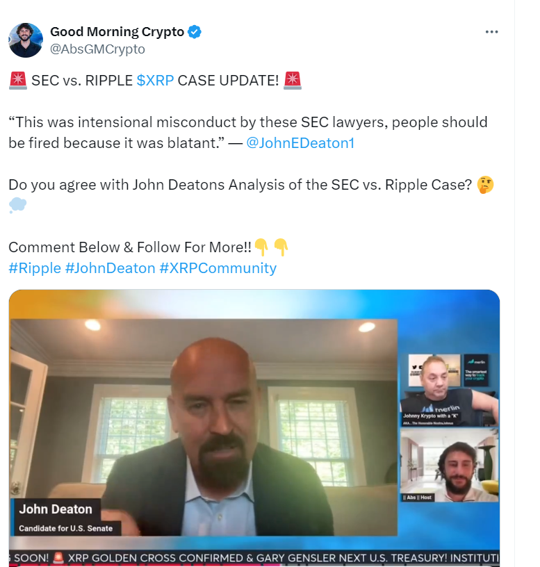 John Deaton Discusses SEC Misconduct in Ripple Case - Good Morning Crypto