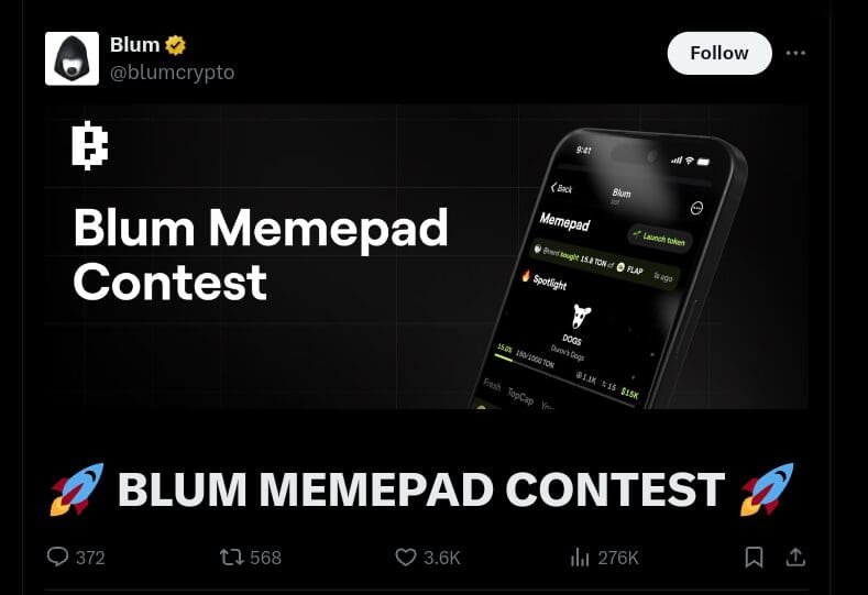 Blum Crypto Announces Memepad Contest — Details Inside