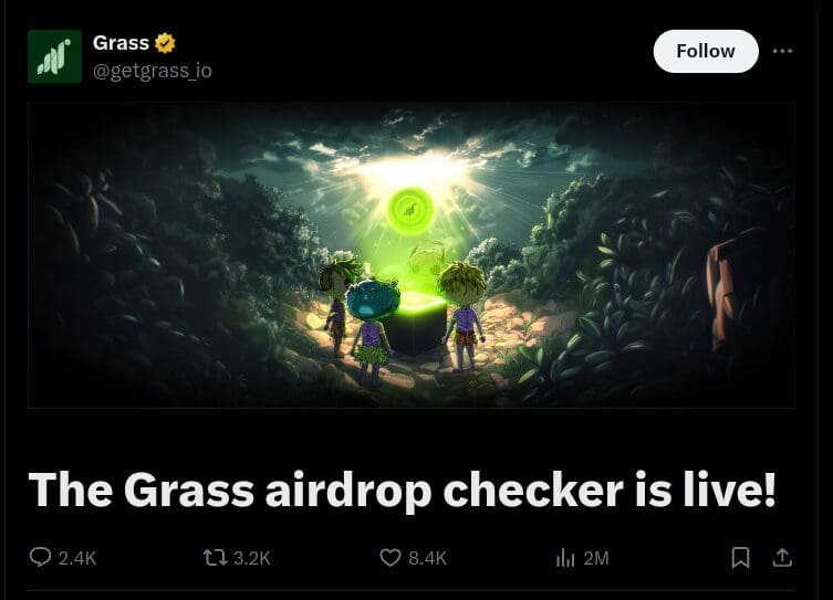 Grass Token Launches Eligibility Checker Ahead of Airdrop Event