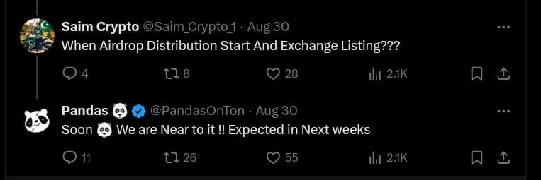 Pandas Token Airdrop Launch Expected Soon