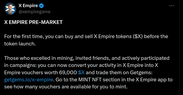 X Empire Announces Pre-Market Trading — Coin Price, Withdrawal Process And Other Details Inside