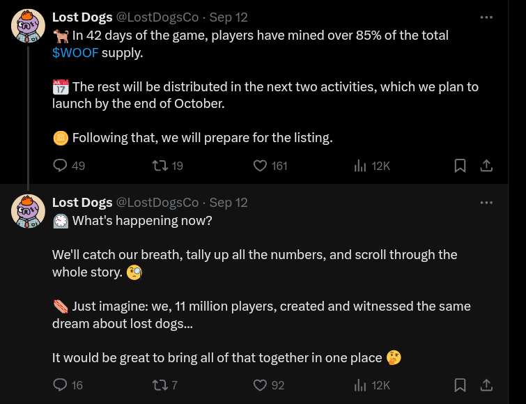 Lost Dogs Approaching Full WOOF Token Distribution — Listing and Airdrop Next?