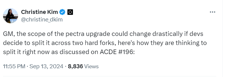 Christine Kim Discusses Pectra Upgrade. Source: christine_dkim