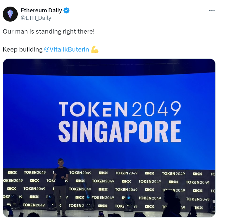 Vitalik Buterin at Token2049 Singapore - Ethereum Daily