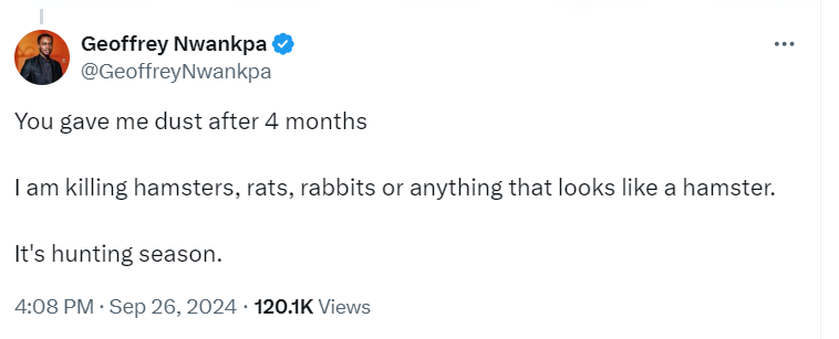 Disgruntled Player's Tweet 