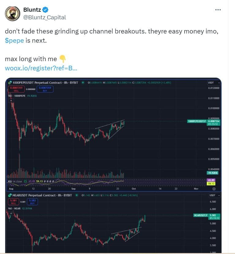 Bluntz Capital: Channel Breakout Predictions for Pepe Coin"Source: Twitter @Bluntz_Capital