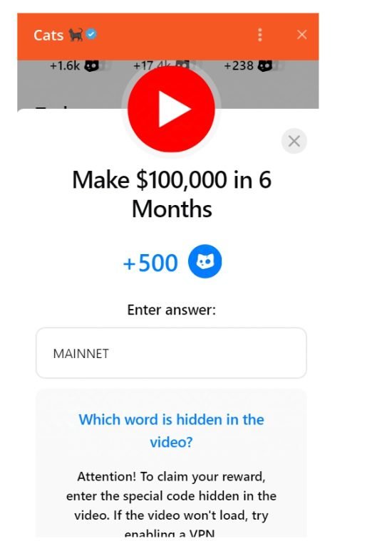 CATS YouTube video Code for October 11