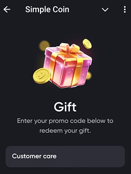 Today’s Simple Coin Promo Code For 20th October. Source: Telegram