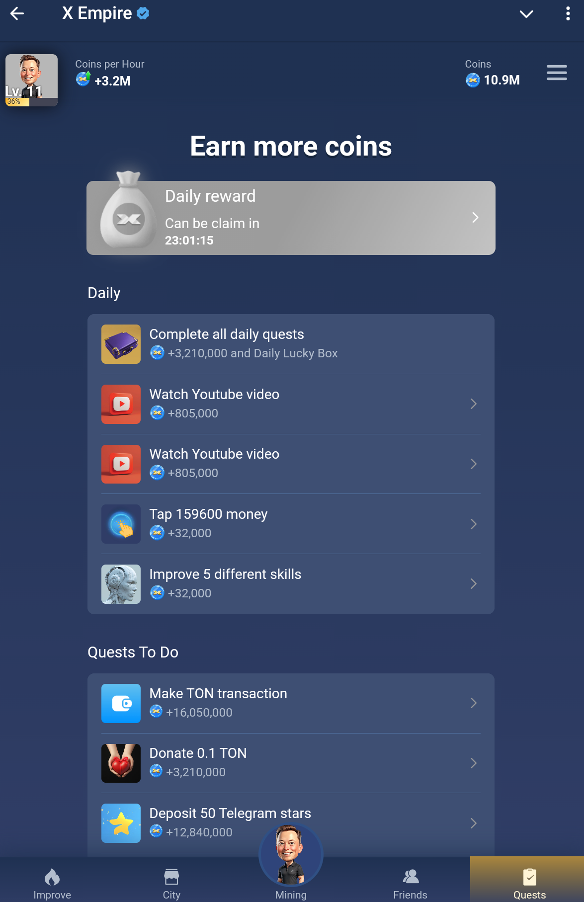 X Empire Daily Tasks
