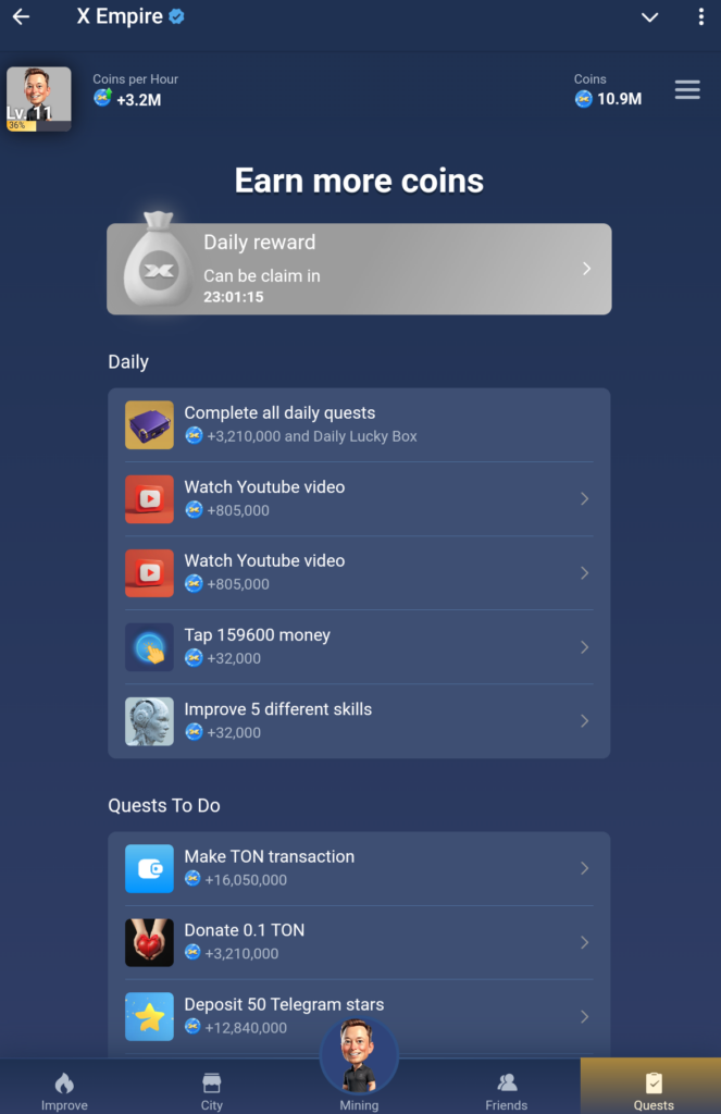 X Empire Daily Tasks