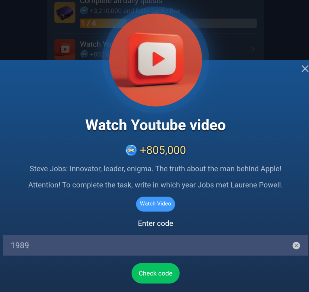 X Empire YouTube Video Code