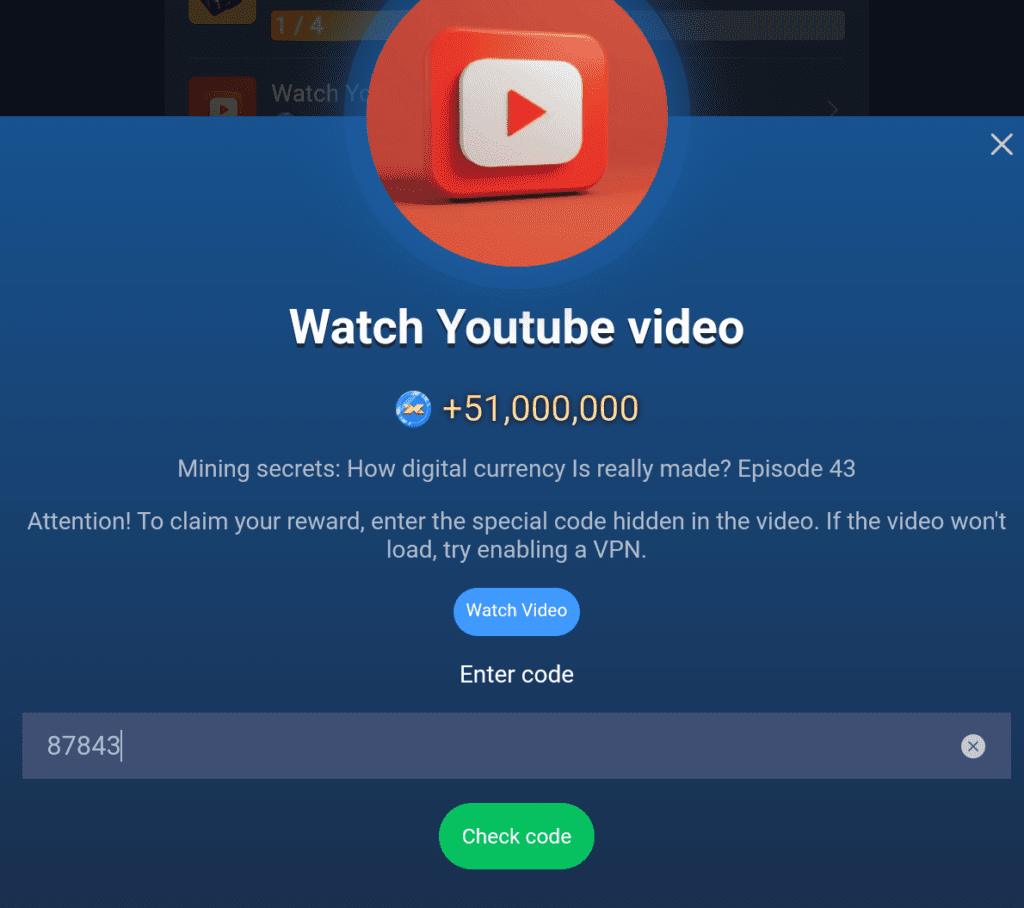 X Empire YouTube Video Episode 43 Code.