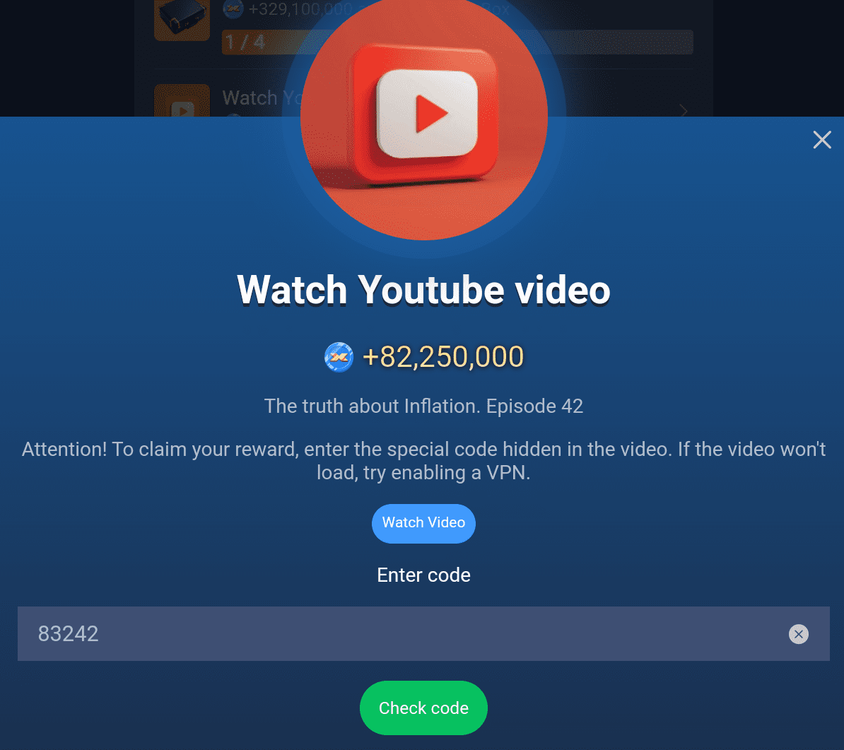 X Empire YouTube Video Episode 42 Code.